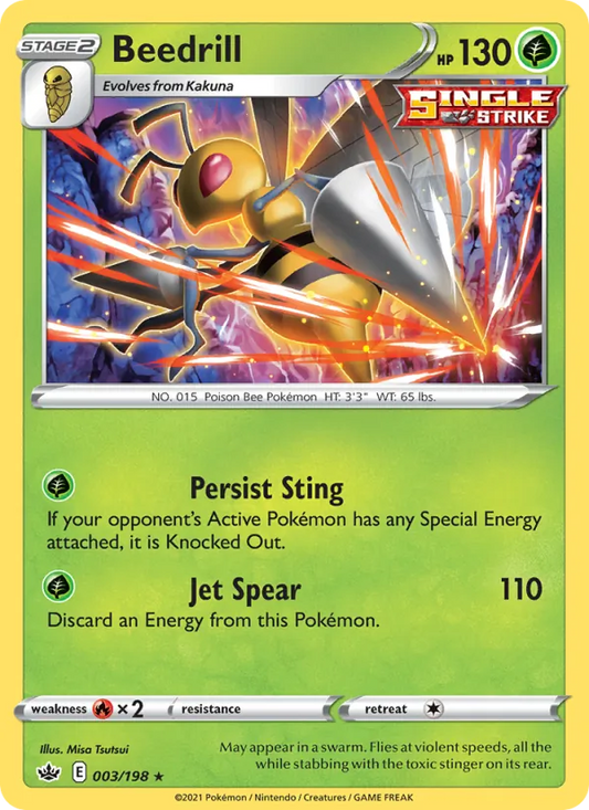Beedrill Reverse Holo 003/198 Chilling Reign Pokémon Card