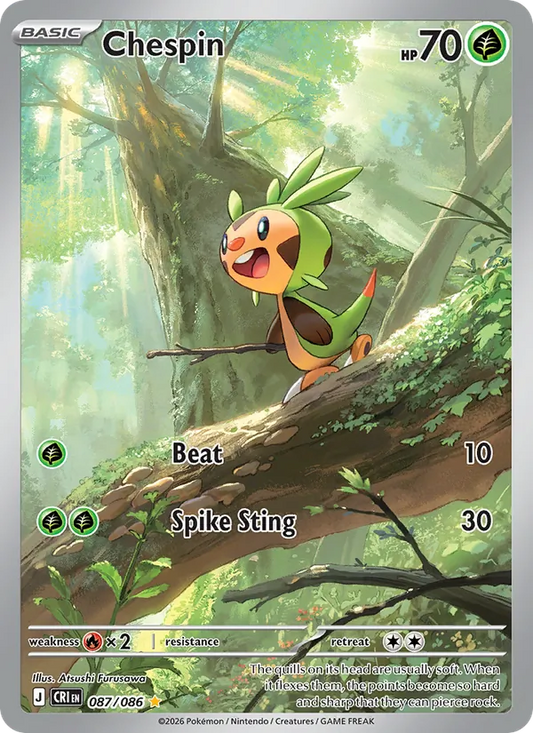 Chespin Holo 087/86 Chaos Rising Pokémon Card