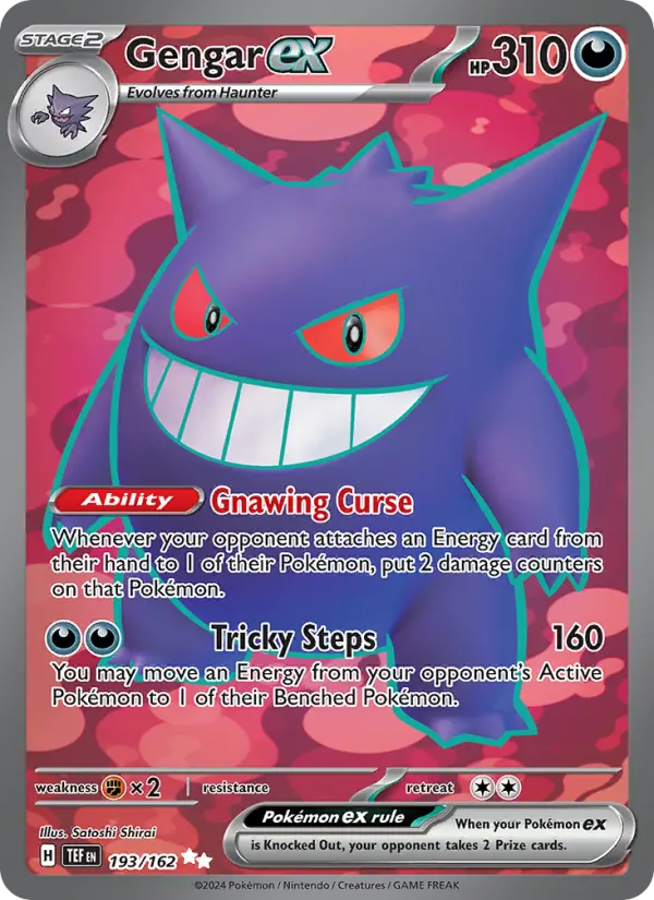 Gengar ex Holo 193/162 Temporal Forces Pokémon Card