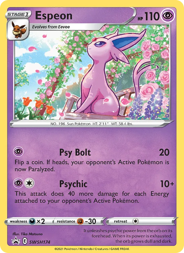 Espeon Holo WH174/307 SWSH Black Star Promos Pokémon Card