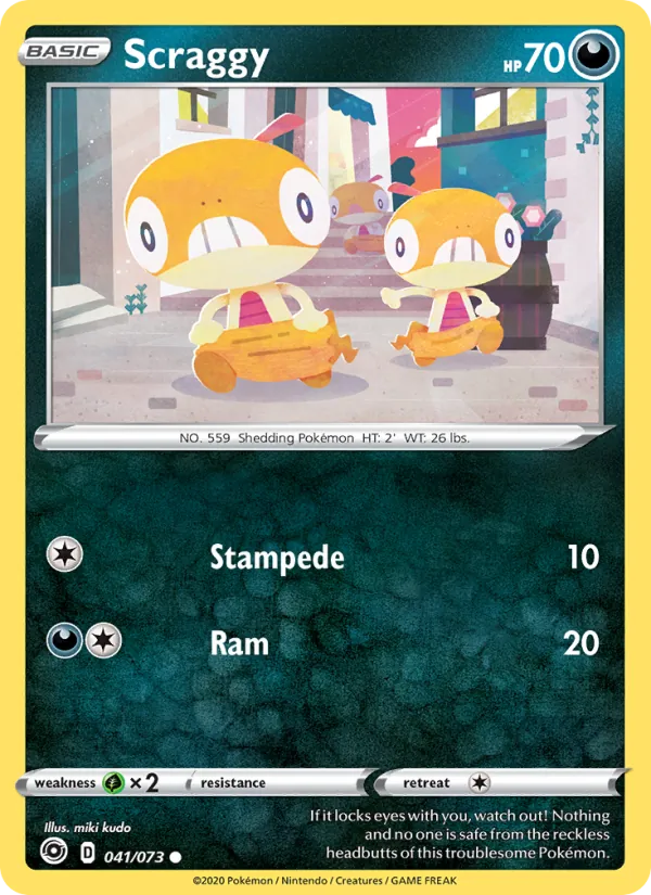 Scraggy Reverse Holo 041/73 Champion's Path Pokémon Card