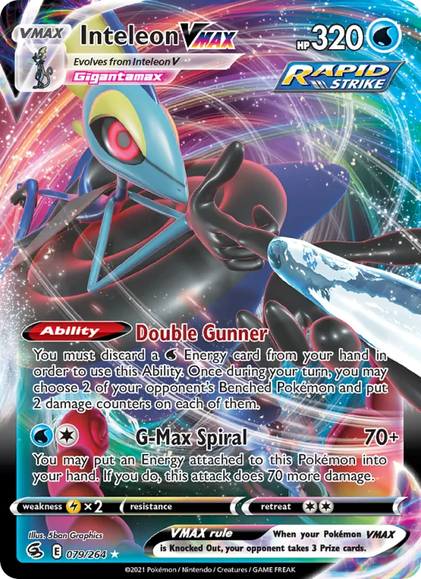 Inteleon VMAX Holo 079/264 Fusion Strike Pokémon Card