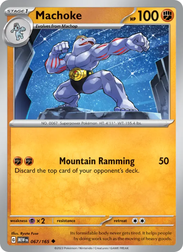 Machoke Reverse Holo 067/165 151 Pokémon Card