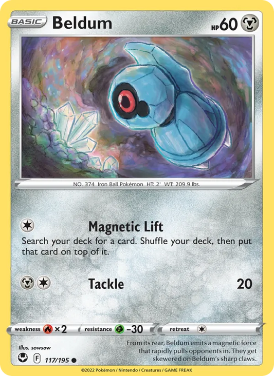 Beldum Reverse Holo 117/195 Silver Tempest Pokémon Card