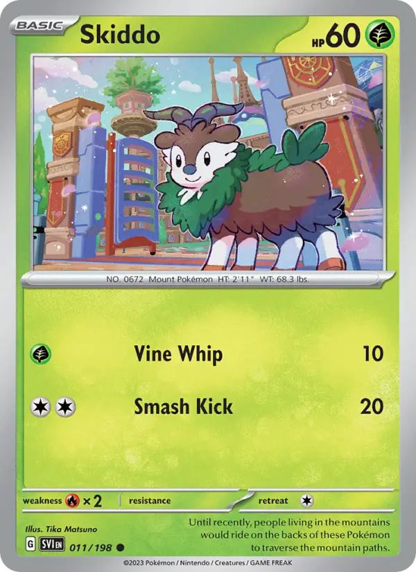 Skiddo Non-Foil 011/198 Scarlet & Violet Pokémon Card
