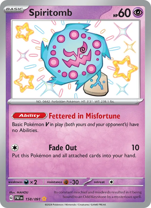 Spiritomb Holo 158/91 Paldean Fates Pokémon Card