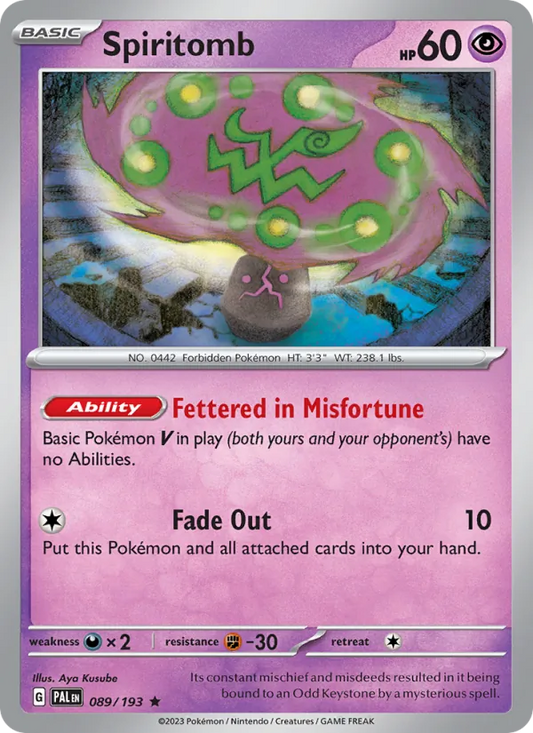 Spiritomb Holo 089/193 Paldea Evolved Pokémon Card