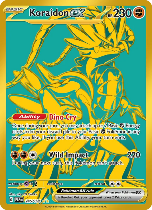 Koraidon ex Holo 245/91 Paldean Fates Pokémon Card