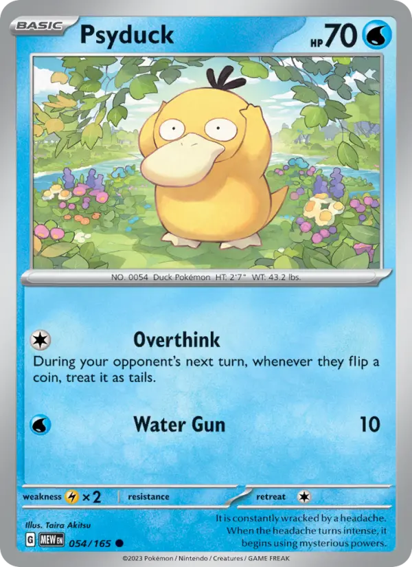 Psyduck Reverse Holo 054/165 151 Pokémon Card