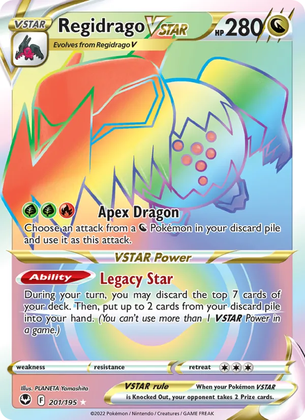 Regidrago VSTAR Holo 201/195 Silver Tempest Pokémon Card