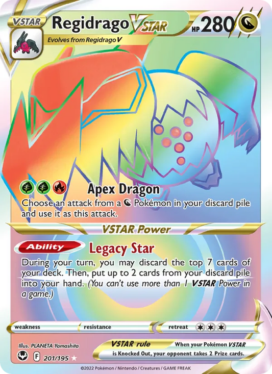 Regidrago VSTAR Holo 201/195 Silver Tempest Pokémon Card