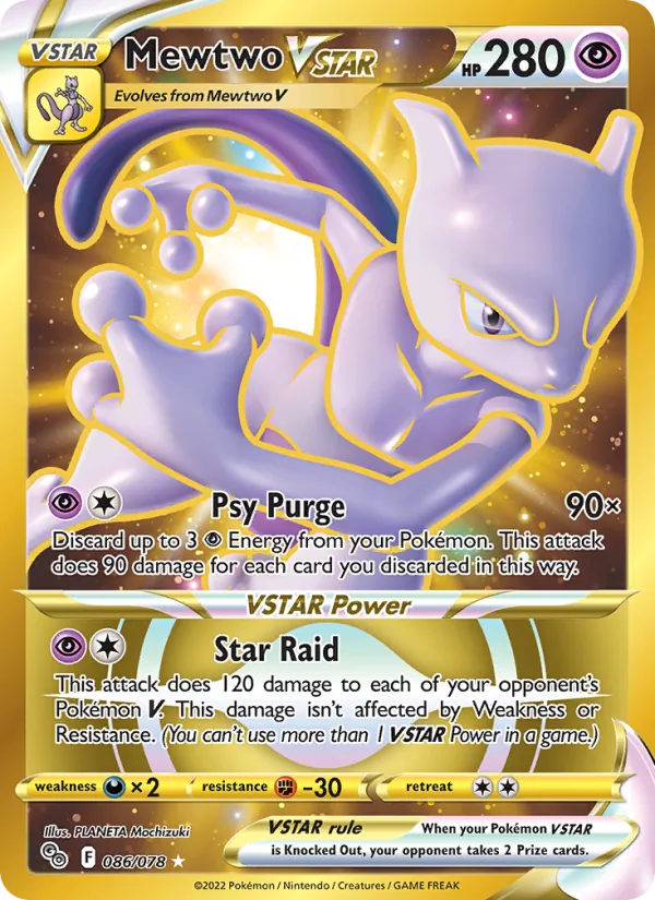 Mewtwo VSTAR Holo 086/78 Pokémon GO Pokémon Card