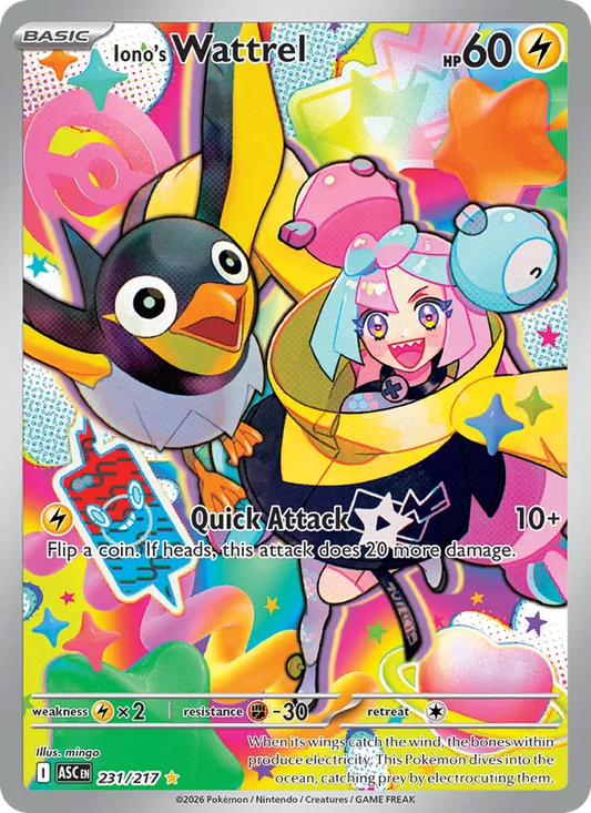 Iono's Wattrel Holo 231/217 Ascended Heroes Pokémon Card