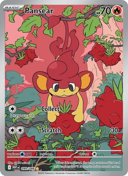 Pansear Holo 099/86 White Flare Pokémon Card