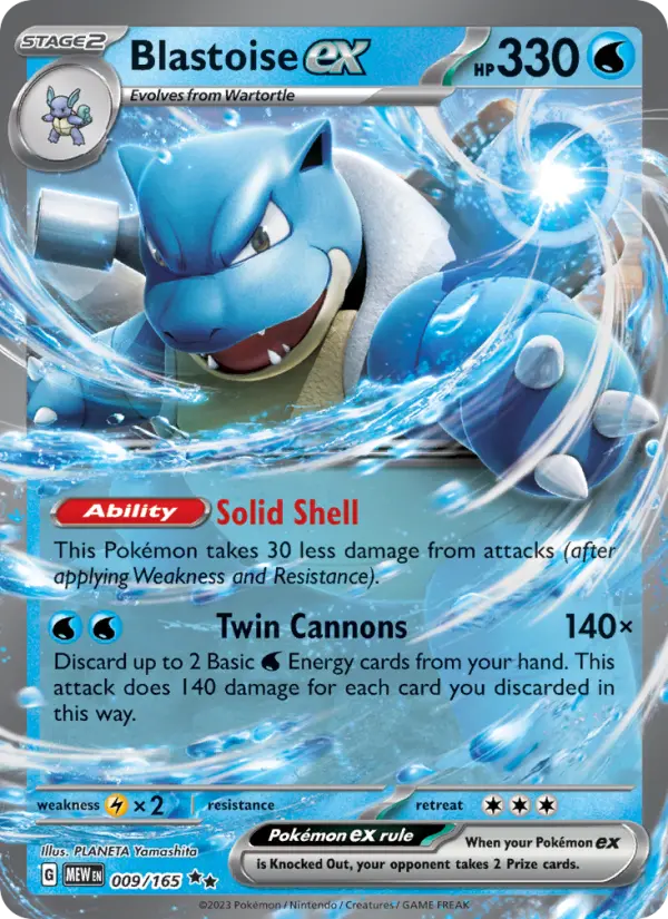 Blastoise ex Holo 009/165 151 Pokémon Card