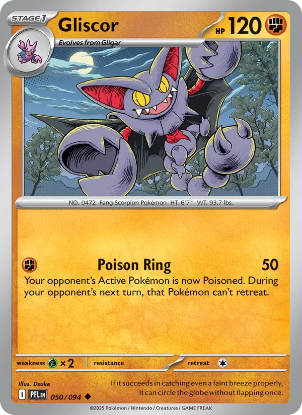 Gliscor Non-Holo 050/94 Phantasmal Flames Pokémon Card