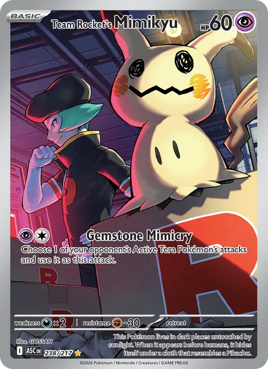 Team Rocket's Mimikyu Holo 238/217 Ascended Heroes Pokémon Card