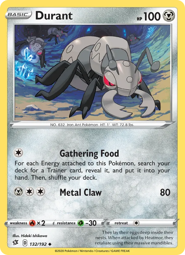 Durant Reverse Holo 132/192 Rebel Clash Pokémon Card