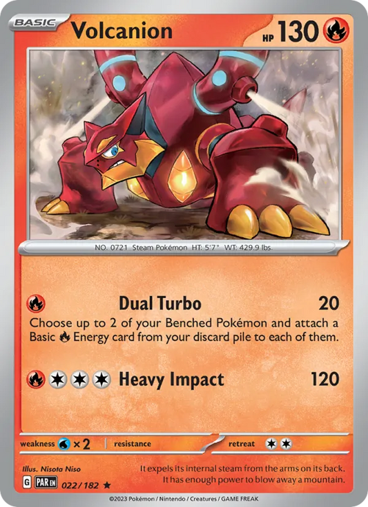 Volcanion Holo 022/182 Paradox Rift Pokémon Card
