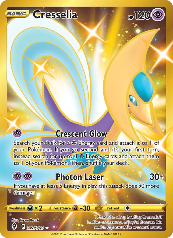 Cresselia Holo 228/203 Evolving Skies Pokémon Card