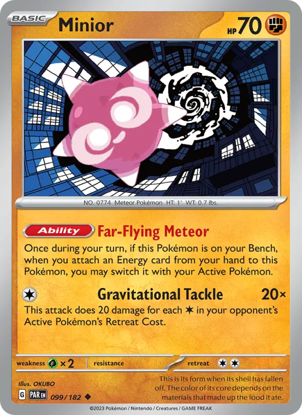 Minior Reverse Holo 099/182 Paradox Rift Pokémon Card