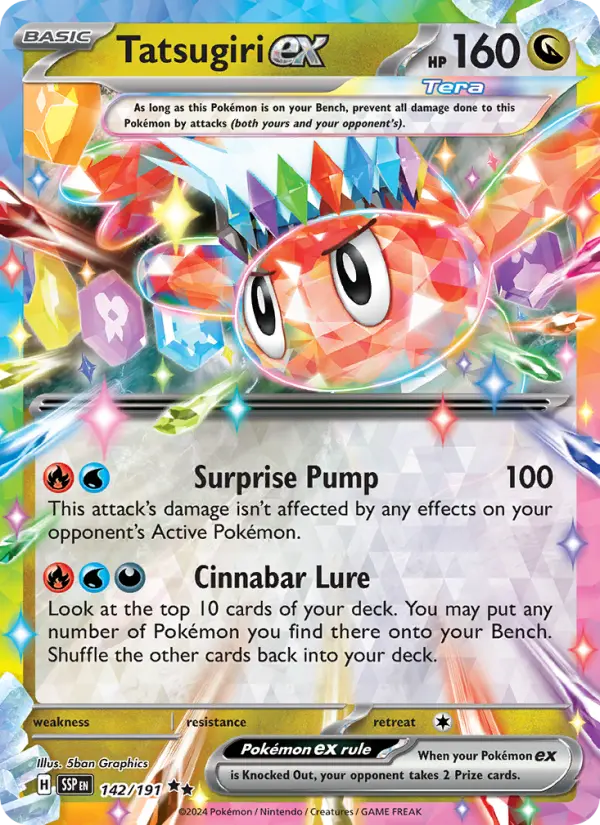 Tatsugiri ex Holo 142/191 Surging Sparks Pokémon Card