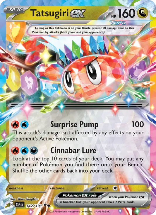 Tatsugiri ex Holo 142/191 Surging Sparks Pokémon Card