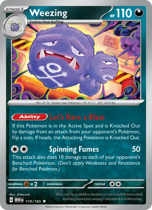 Weezing Holo 110/165 151 Pokémon Card