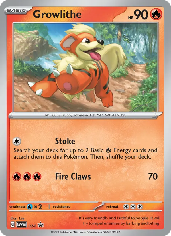 Growlithe Non-Foil 024/225 SVP Black Star Promos Pokémon Card