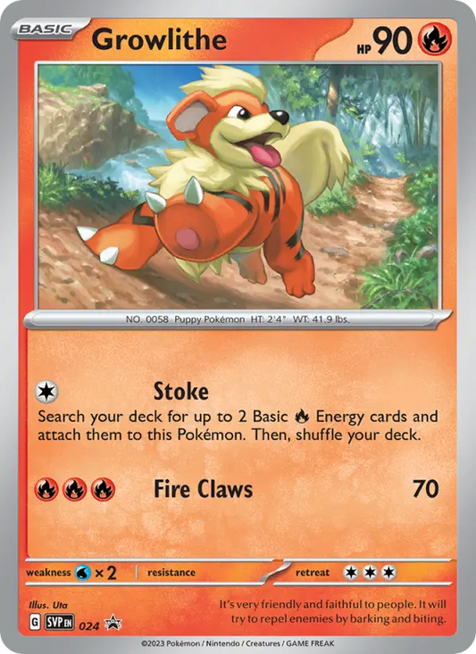 Growlithe Non-Foil 024/225 SVP Black Star Promos Pokémon Card