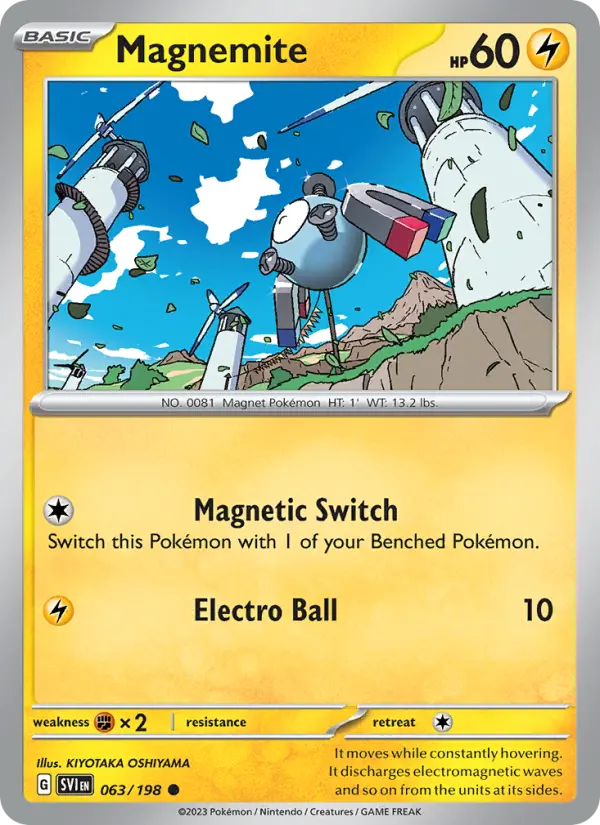 Magnemite Non-Foil 063/198 Scarlet & Violet Pokémon Card