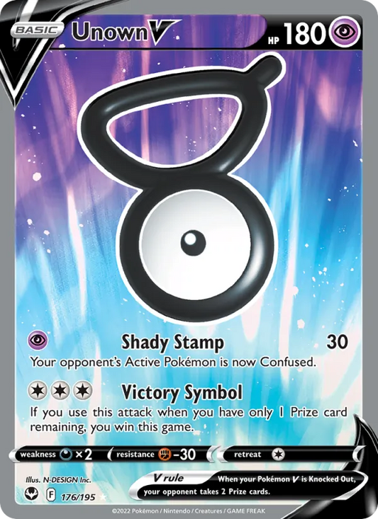 Unown V Holo 176/195 Silver Tempest Pokémon Card