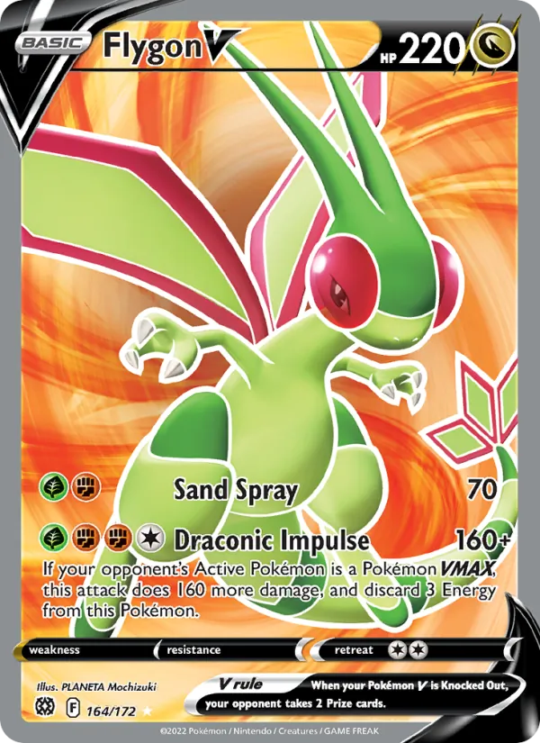 Flygon V Holo 164/172 Brilliant Stars Pokémon Card