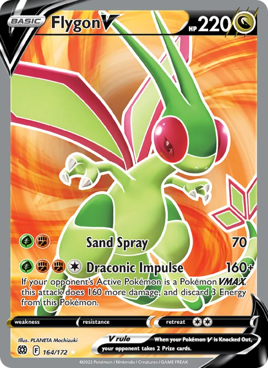 Flygon V Holo 164/172 Brilliant Stars Pokémon Card