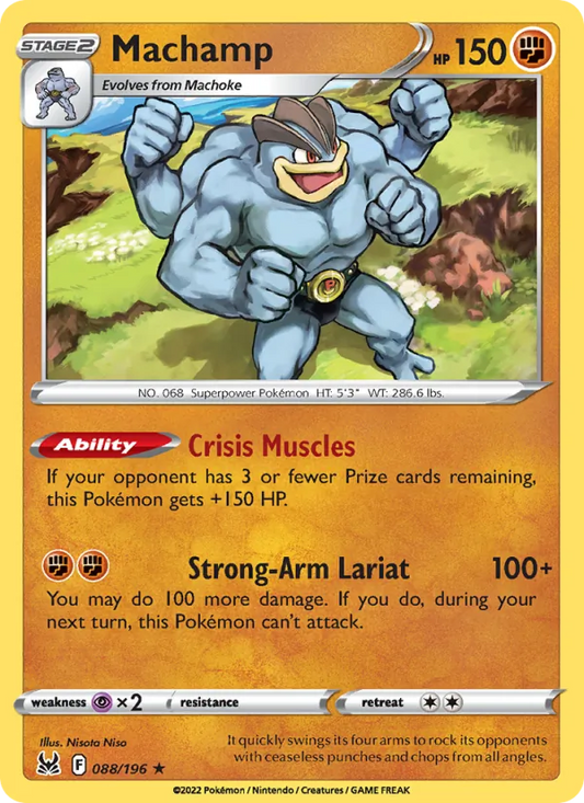 Machamp Reverse Holo 088/196 Lost Origin Pokémon Card