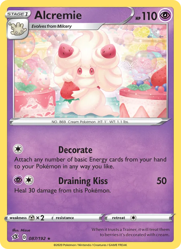 Alcremie Reverse Holo 087/192 Rebel Clash Pokémon Card