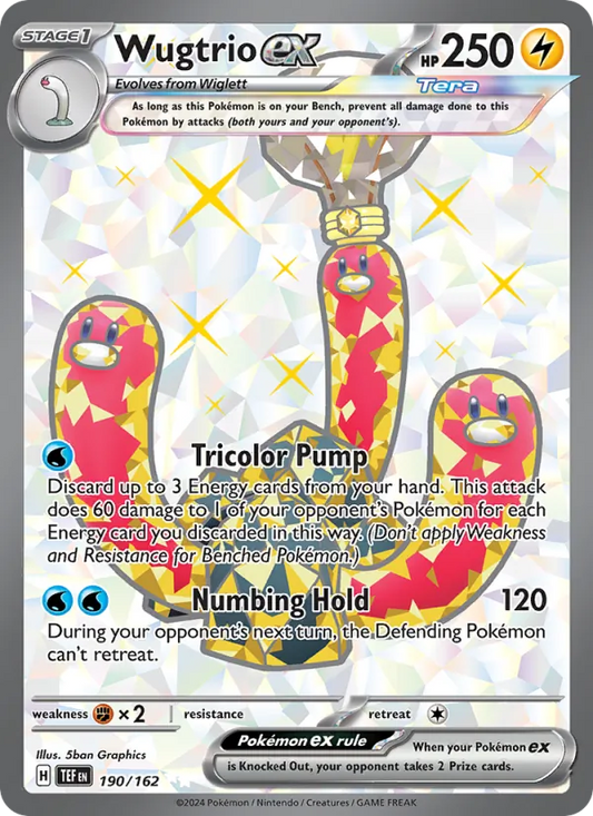 Wugtrio ex Holo 190/162 Temporal Forces Pokémon Card