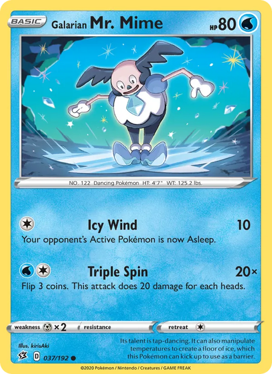 Galarian Mr. Mime Reverse Holo 037/192 Rebel Clash Pokémon Card