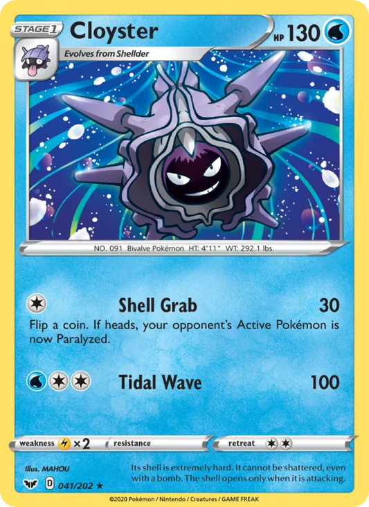 Cloyster Normal 041/202 Sword & Shield Pokémon Card
