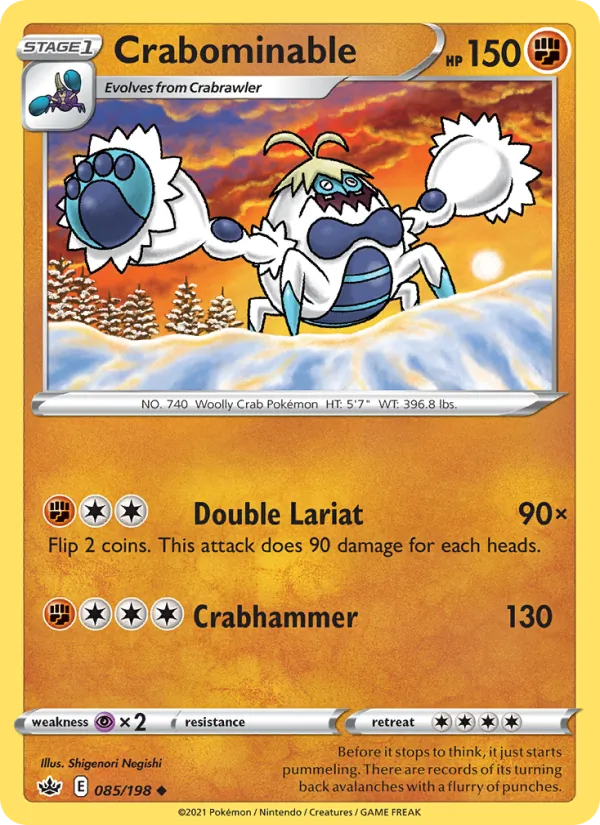 Crabominable Reverse Holo 085/198 Chilling Reign Pokémon Card