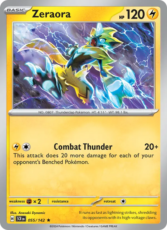 Zeraora Reverse Holo 055/142 Stellar Crown Pokémon Card