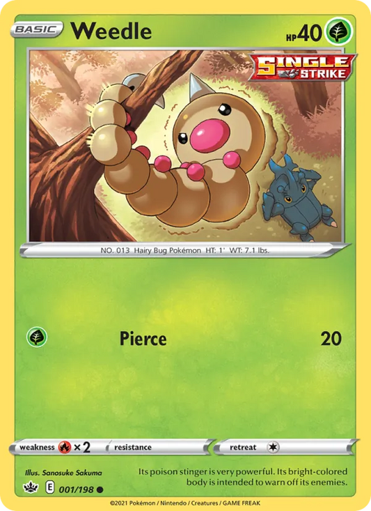 Weedle Normal 001/198 Chilling Reign Pokémon Card
