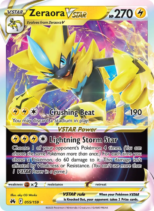 Zeraora VSTAR Holo 055/159 Crown Zenith Pokémon Card