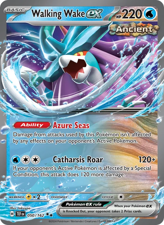 Walking Wake ex Holo 050/162 Temporal Forces Pokémon Card