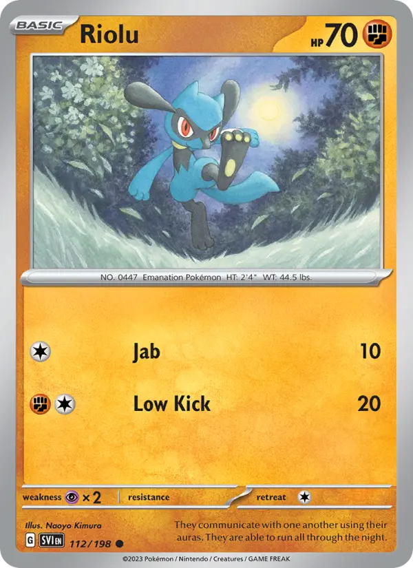 Riolu Non-Foil 112/198 Scarlet & Violet Pokémon Card