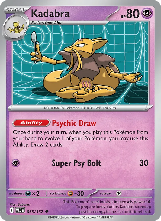 Kadabra Normal 055/132 Mega Evolution Pokémon Card