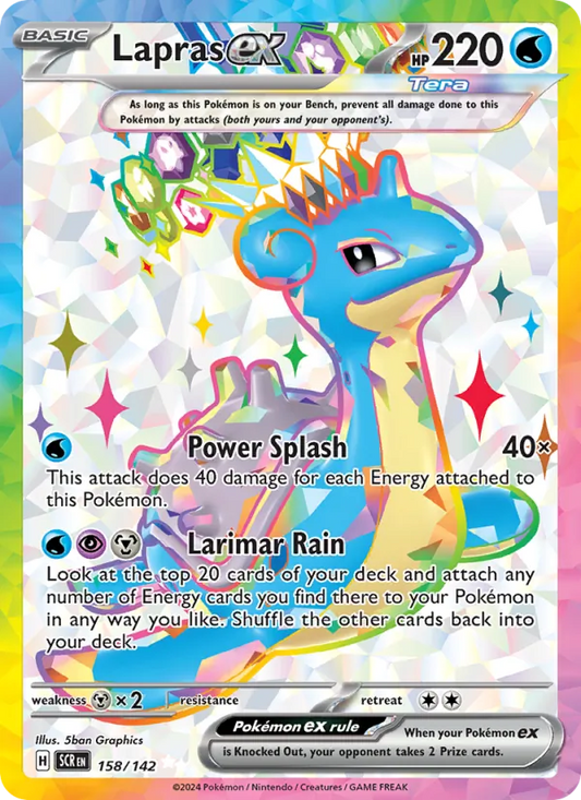 Lapras ex Holo 158/142 Stellar Crown Pokémon Card