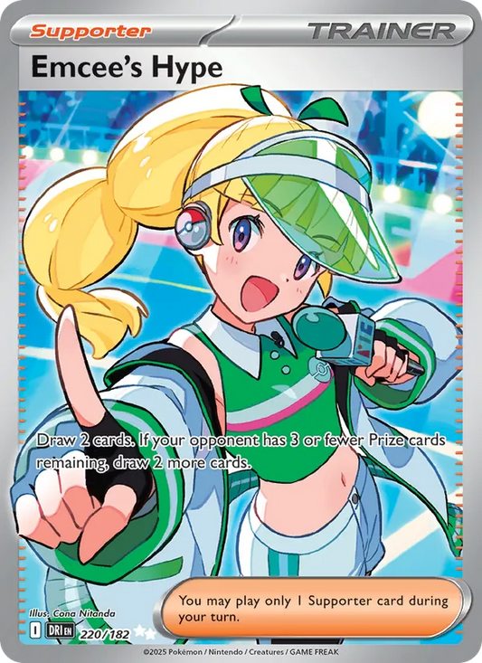 Emcee's Hype Holo 220/182 Destined Rivals Pokémon Card