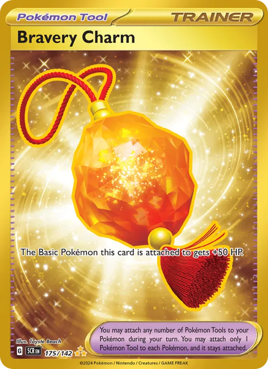 Bravery Charm Holo 175/142 Stellar Crown Pokémon Card