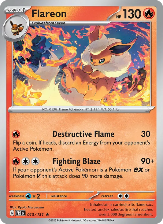 Flareon Holo 013/131 Prismatic Evolutions Pokémon Card